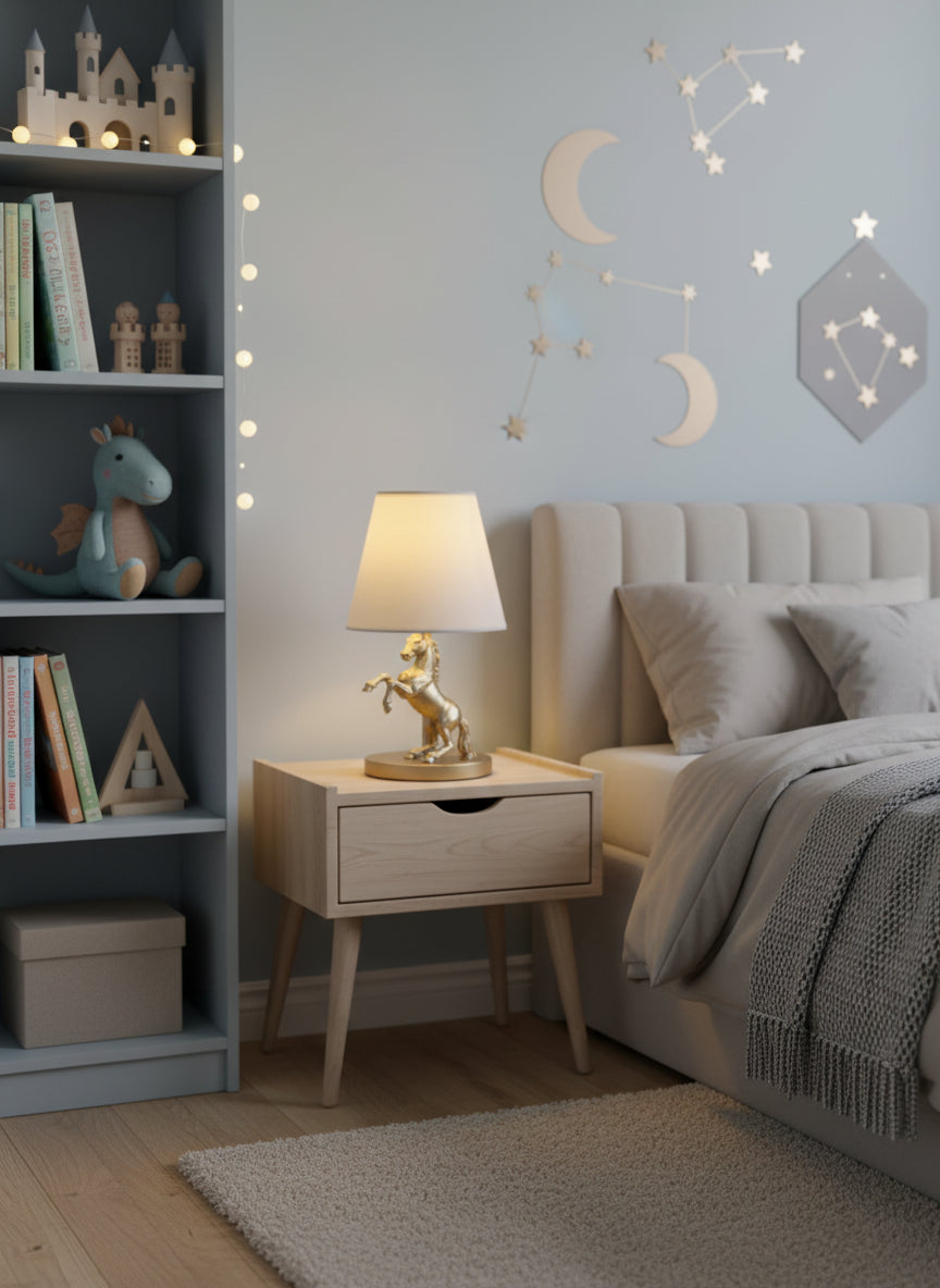 Kinderlampe rise in gold